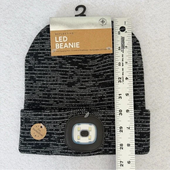 NWT! Reflective LED Light Beanie Hat - Black - Northern Original - Picture 2 of 4